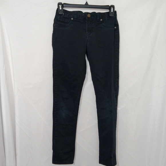 Lands' End Kids Black Straight Leg Jeans Adj Waist Size 12 - Picture 1 of 6
